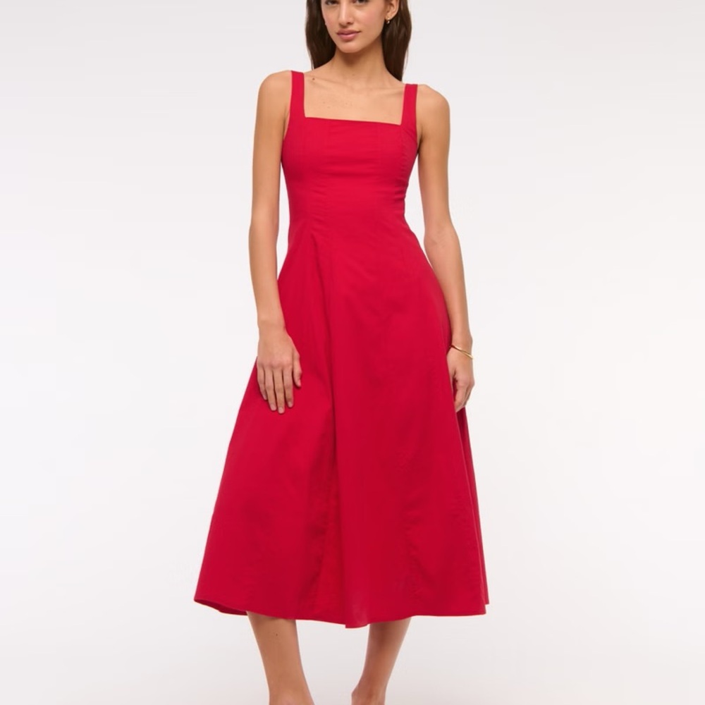 Abercrombie & Fitch Red Midi Dress